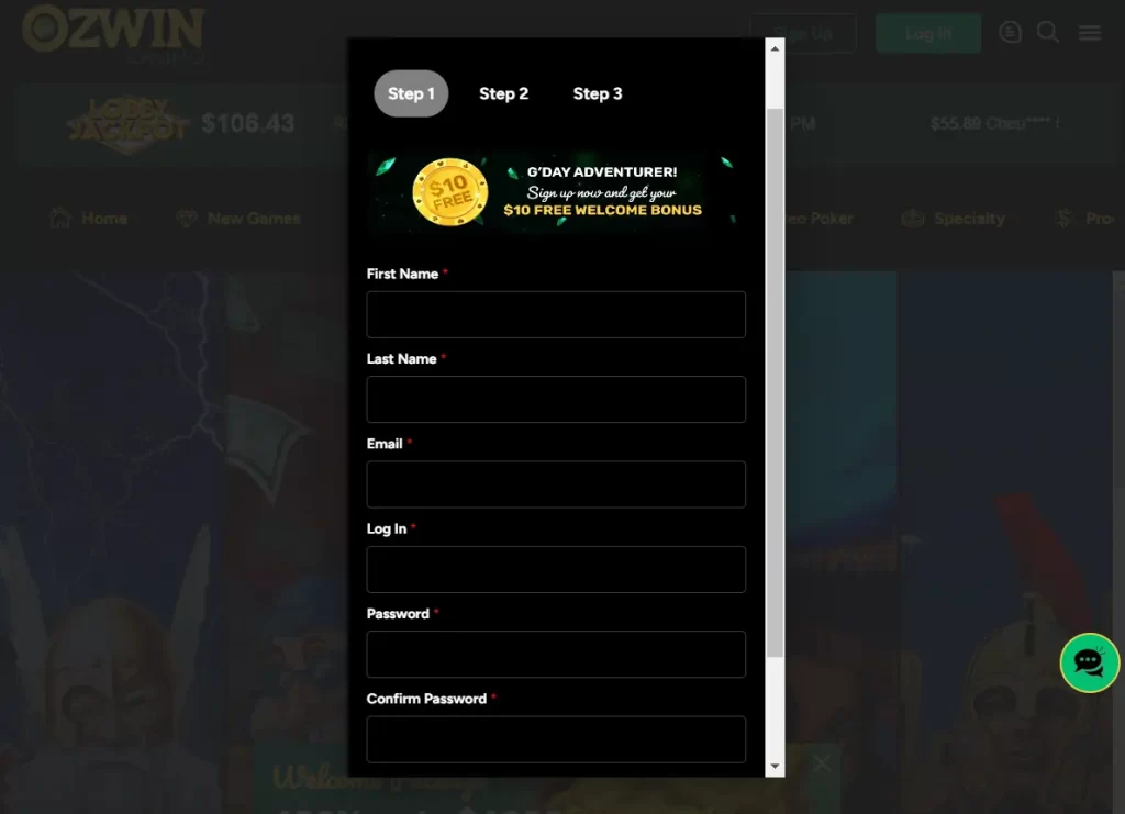 ozwin casino free spins no deposit